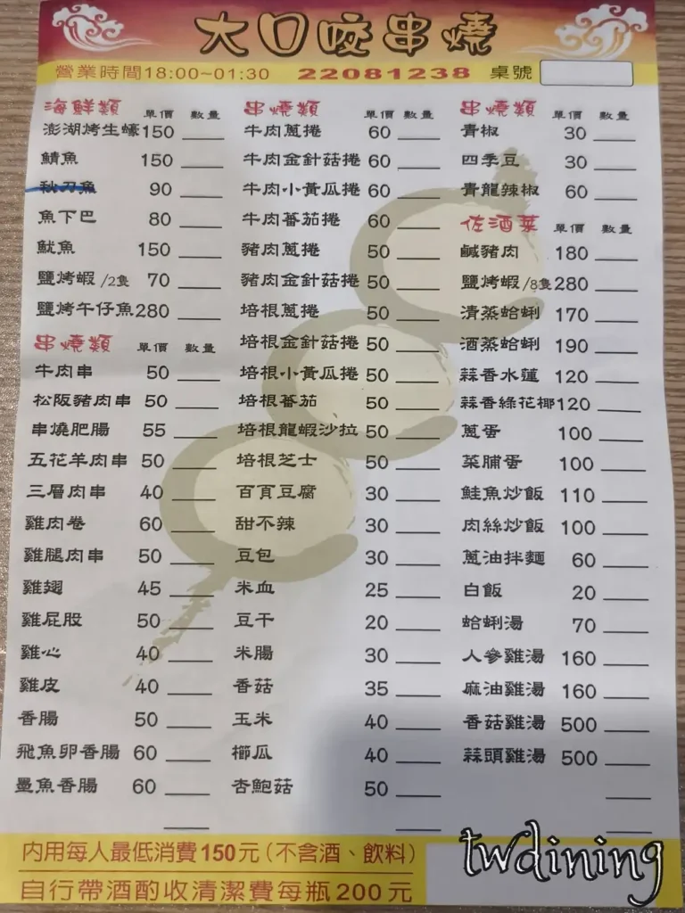 菜單|點餐前的沉浸式視覺挑戰 價格清楚、品項齊全,每一行字都在引誘你點單;這不是菜單,是意志力測試紙